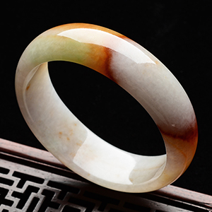(超值推荐)糯冰种褐红翡贵妃镯(54mm-47.8mm)