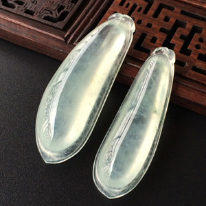 (超值推荐)冰种淡晴水福瓜挂件(一对)