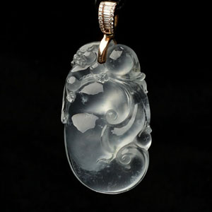 （超值推荐）冰玻淡晴水如意寿挂件