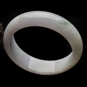 糯冰种淡紫罗兰略飘花手镯(57.6mm)