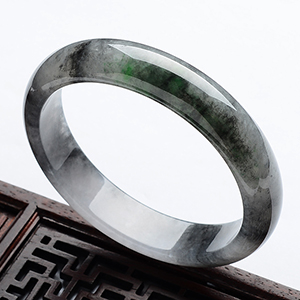 (超值推荐)乌鸡种水墨色飘翠手镯(56.5mm)