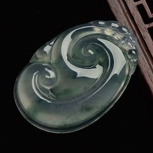 冰种飘花如意挂件