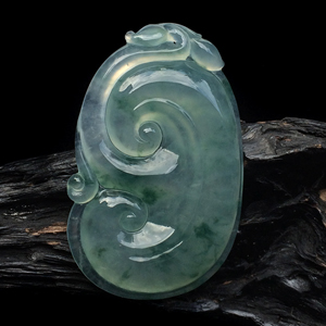 冰种飘花如意挂件