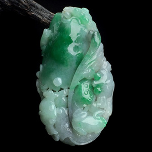 (超值推荐)糯冰种飘翠年年有余挂件