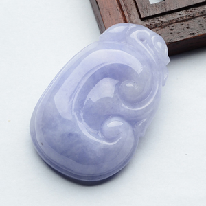 (超值推荐)糯冰种紫罗兰如意挂件