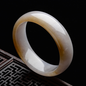 (超值推荐)糯冰种紫罗兰带黄翡手镯(61.8mm)