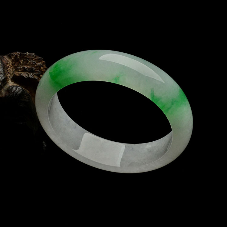 (超值推荐)糯冰种飘翠手镯(56mm)