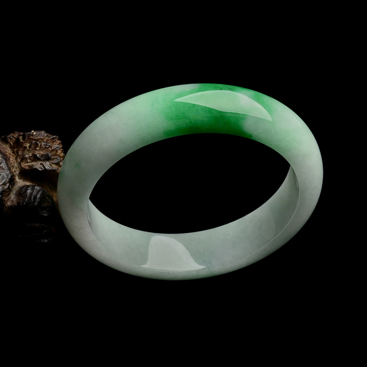 (超值推荐)糯冰种飘翠手镯(61mm)(一对)