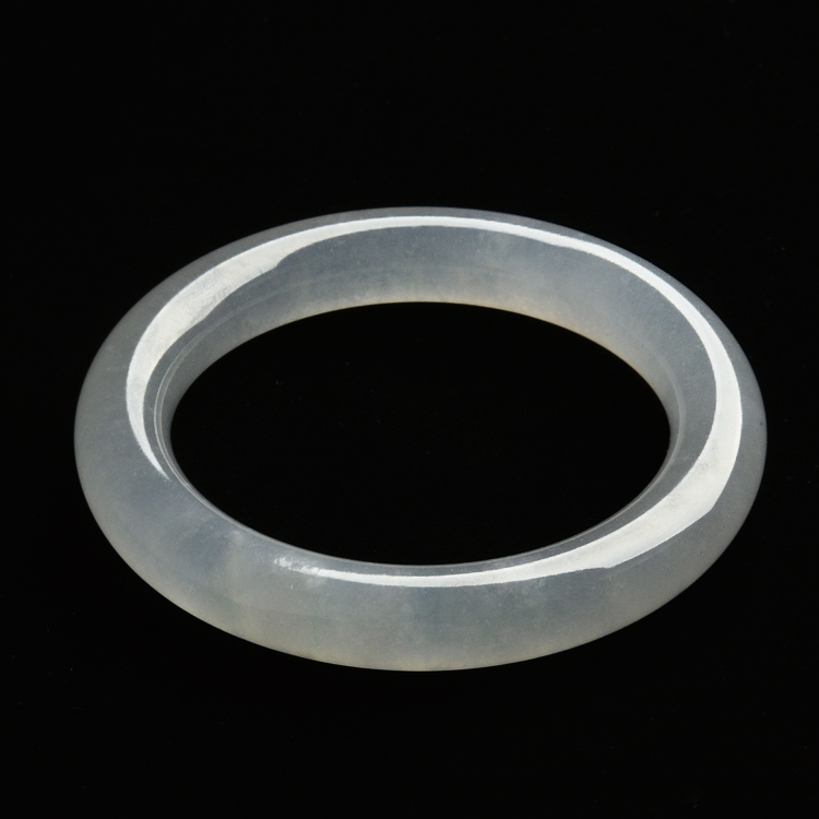 (超值推荐)冰种淡晴水圆条手镯(57.5mm)