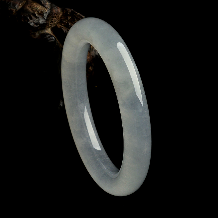 (超值推荐)冰种淡晴水圆条手镯(57.5mm)