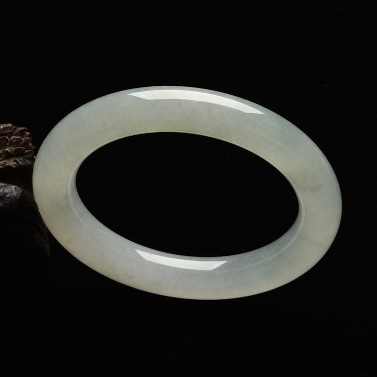 冰种淡晴水圆条手镯(58.5mm)