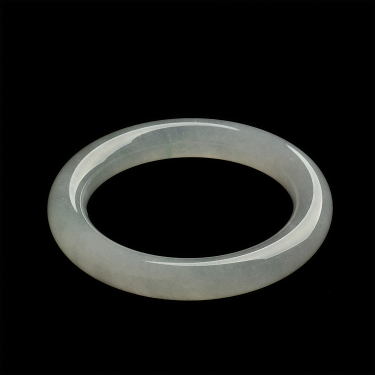 冰种淡晴水圆条手镯(58.5mm)