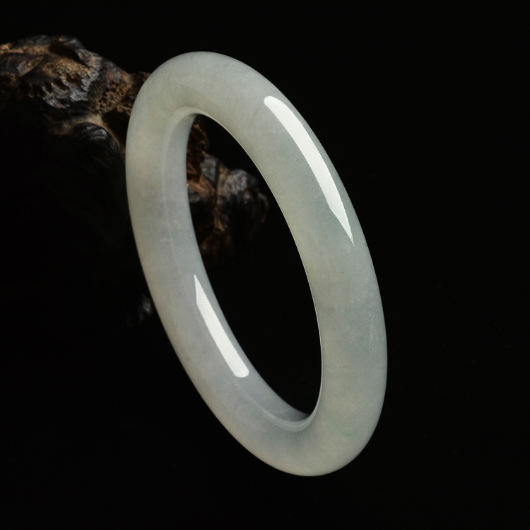 冰种淡晴水圆条手镯(58.5mm)