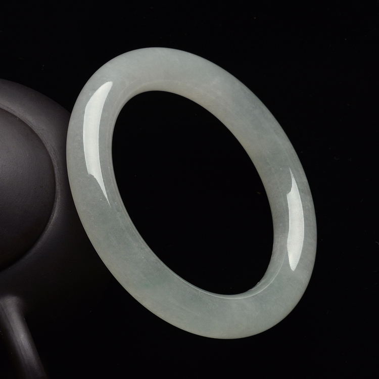 冰种淡晴水圆条手镯(58.5mm)