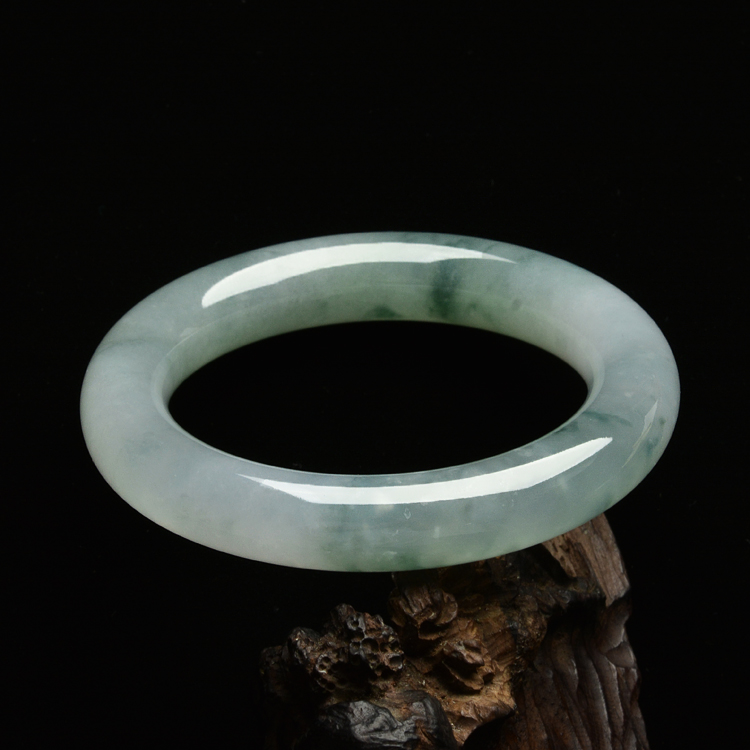 (超值推荐)冰种飘花圆条手镯(56.5mm)