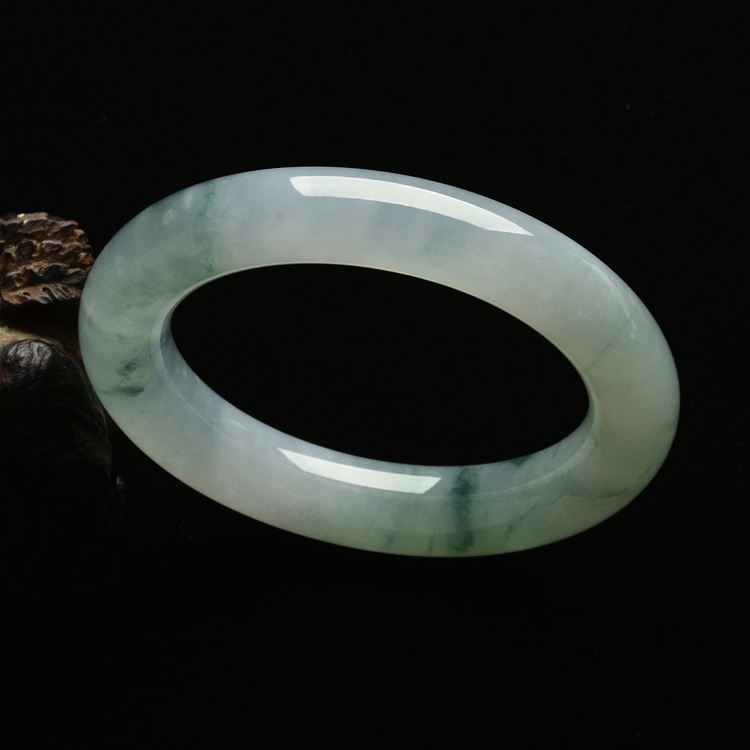 (超值推荐)冰种飘花圆条手镯(56.5mm)