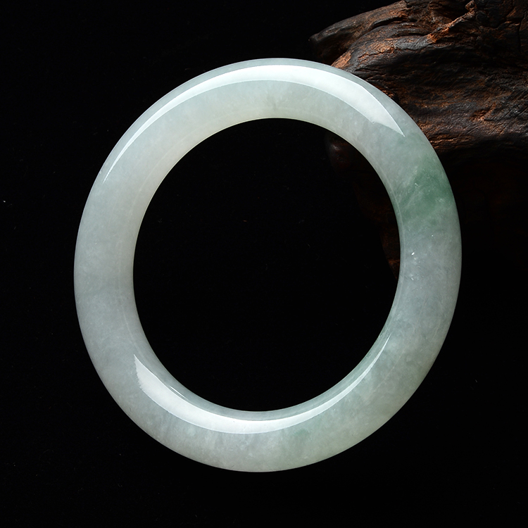 (超值推荐)糯冰种晴水圆条手镯(58.3mm)