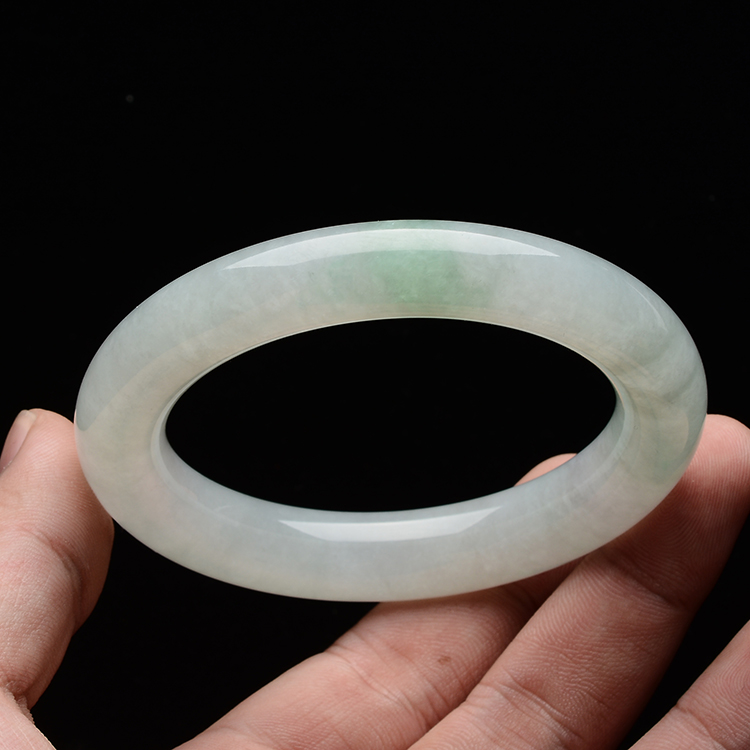 (超值推荐)糯冰种晴水圆条手镯(58.3mm)