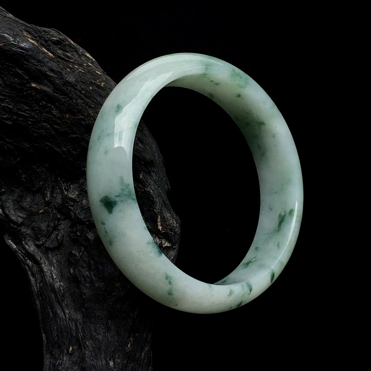 糯冰种飘花手镯（57.8mm）