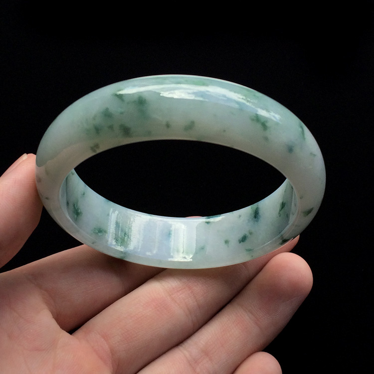 糯冰种飘花手镯（57.8mm）
