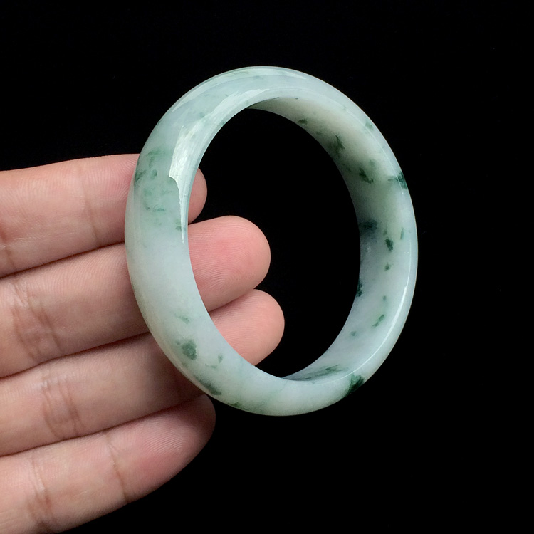 糯冰种飘花手镯（57.8mm）