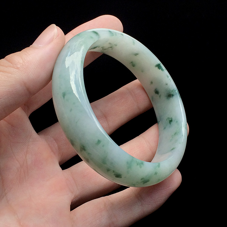 糯冰种飘花手镯（57.8mm）