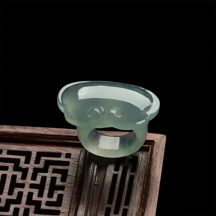 冰玻种晴水如意指环
