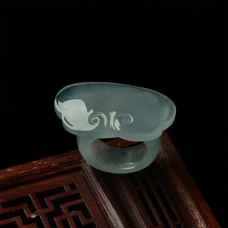 冰玻种晴水如意指环