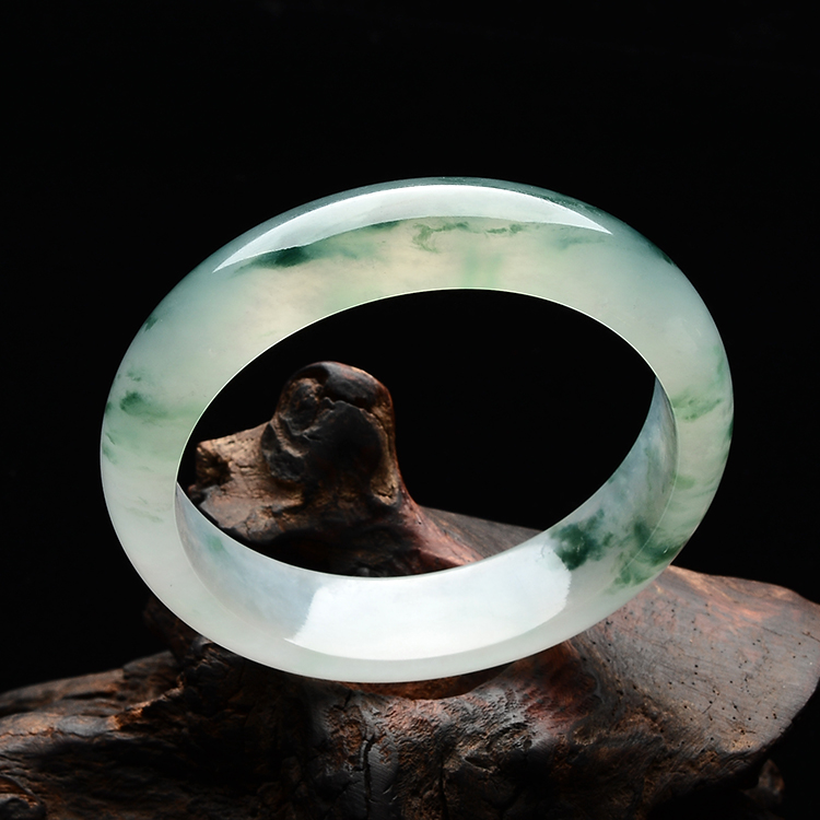 冰种飘花手镯(一对)(58mm/57.6mm)