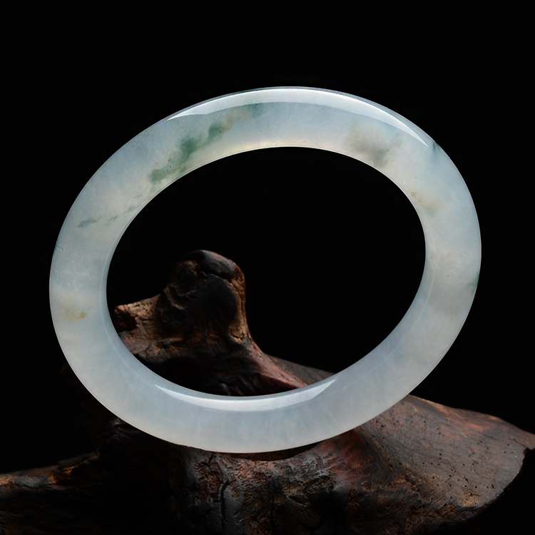 (超值推荐)冰种飘花圆条手镯(56.6mm)