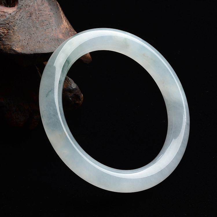 (超值推荐)冰种飘花圆条手镯(56.6mm)