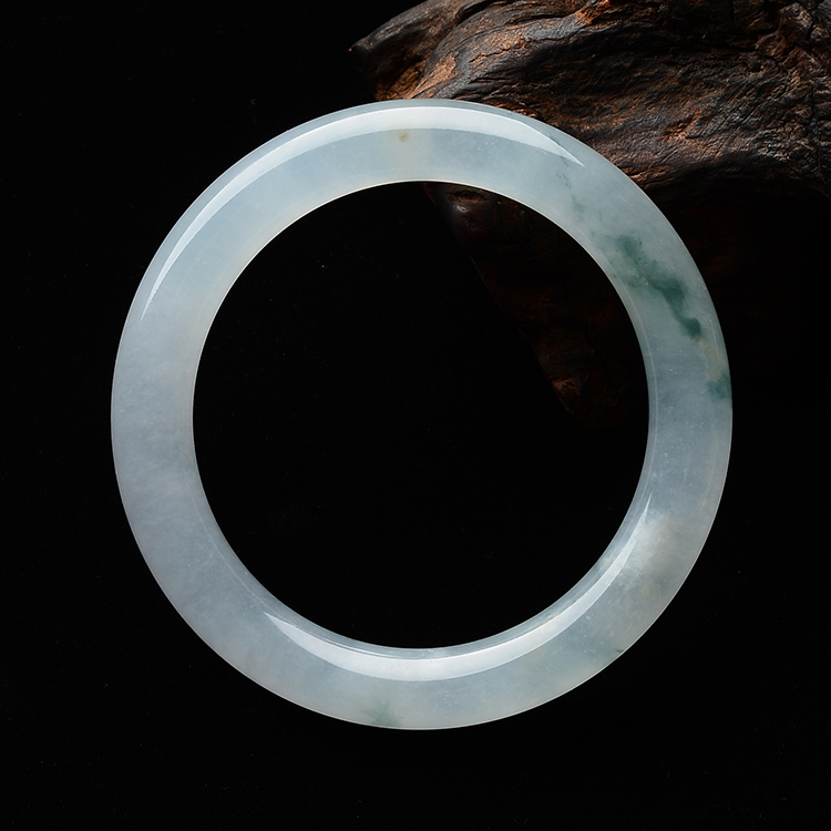 (超值推荐)冰种飘花圆条手镯(56.6mm)