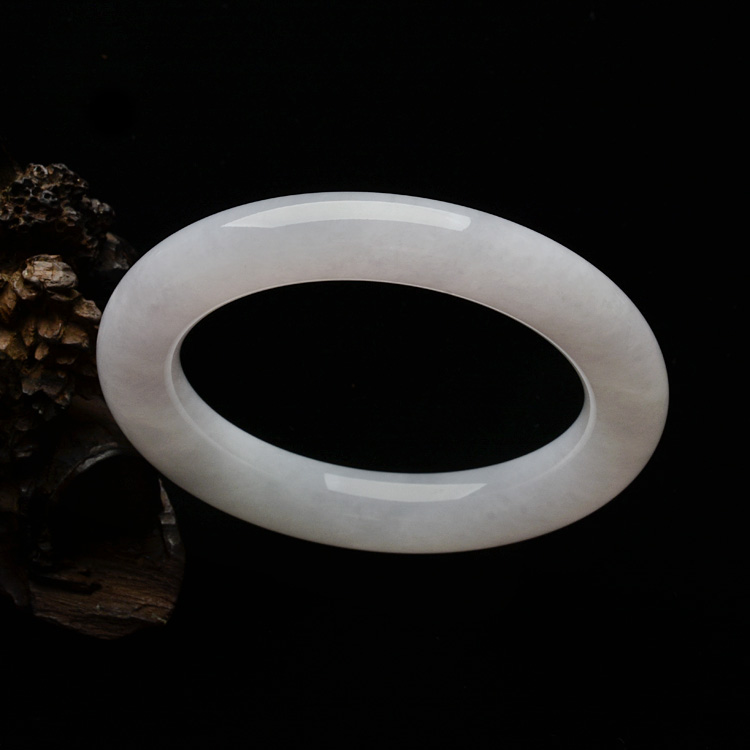 （超值推荐）糯冰种淡紫罗兰圆条手镯（58.7mm）