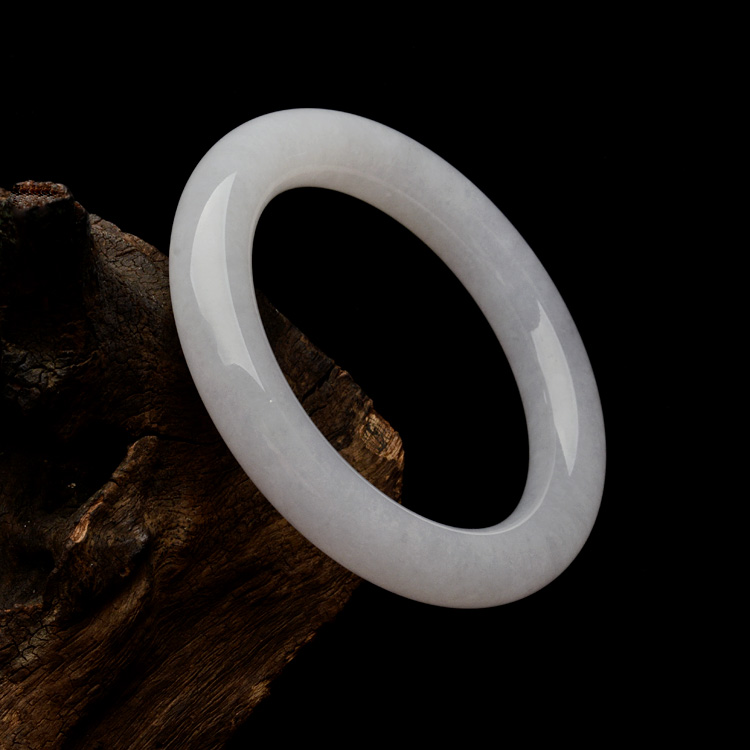 （超值推荐）糯冰种淡紫罗兰圆条手镯（58.5mm）