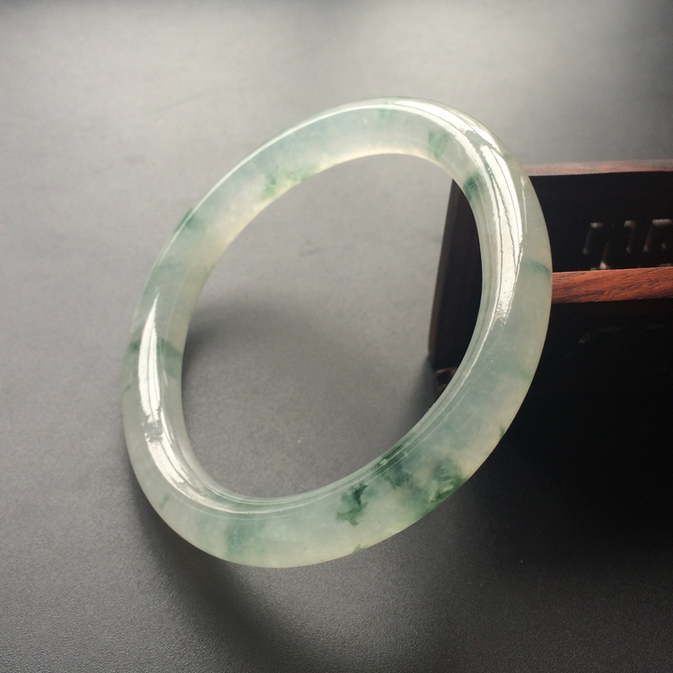 冰种飘花圆条贵妃镯(58.5mm-51mm)