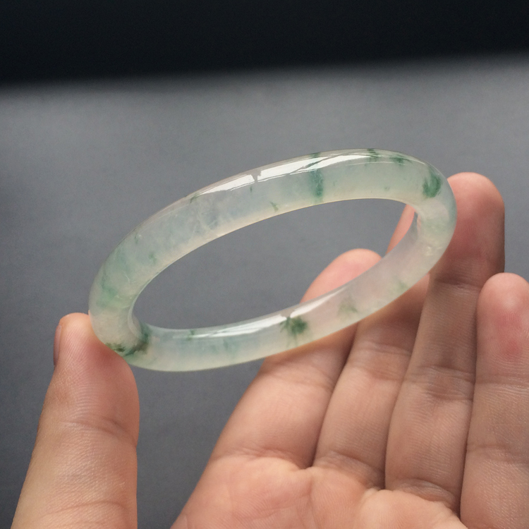 冰种飘花圆条贵妃镯(58.5mm-51mm)