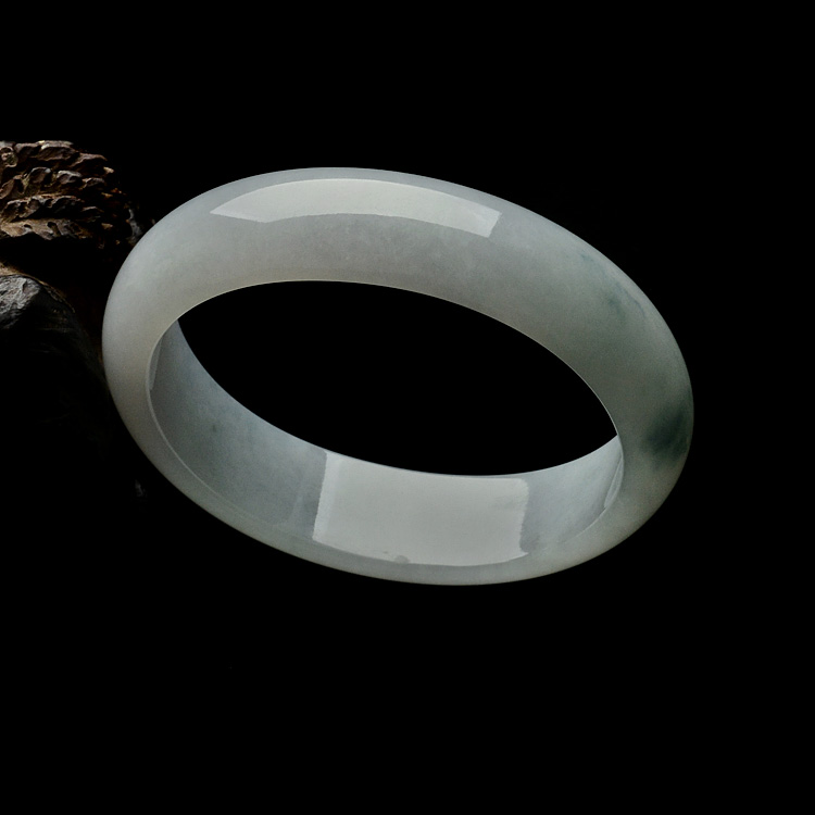 （超值推荐）糯冰种晴水飘花贵妃镯（54.3mm-49.2mm）