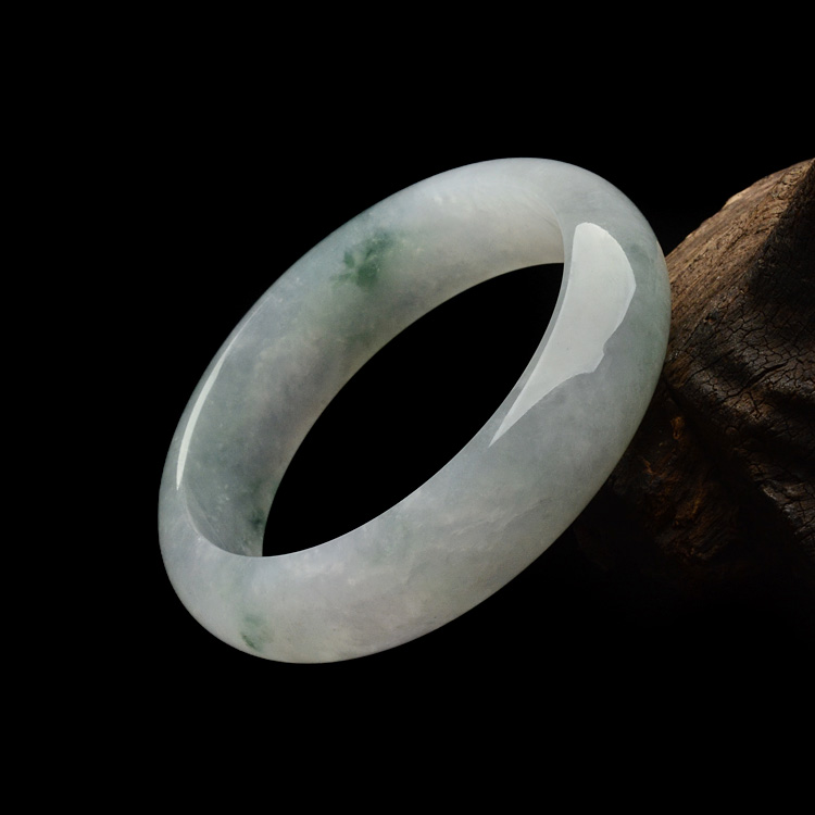 (超值推荐)糯冰种飘花手镯（59mm）
