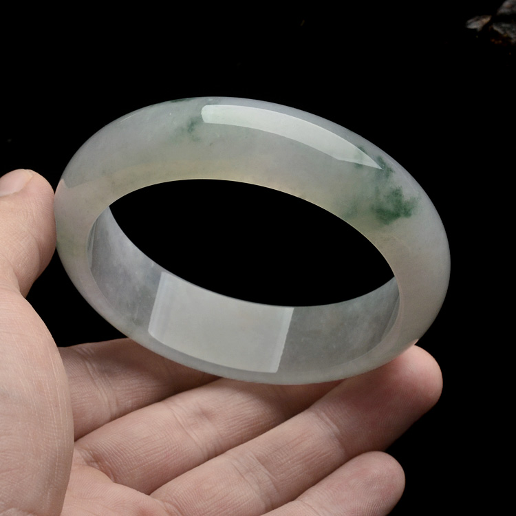 (超值推荐)糯冰种飘花手镯（59mm）