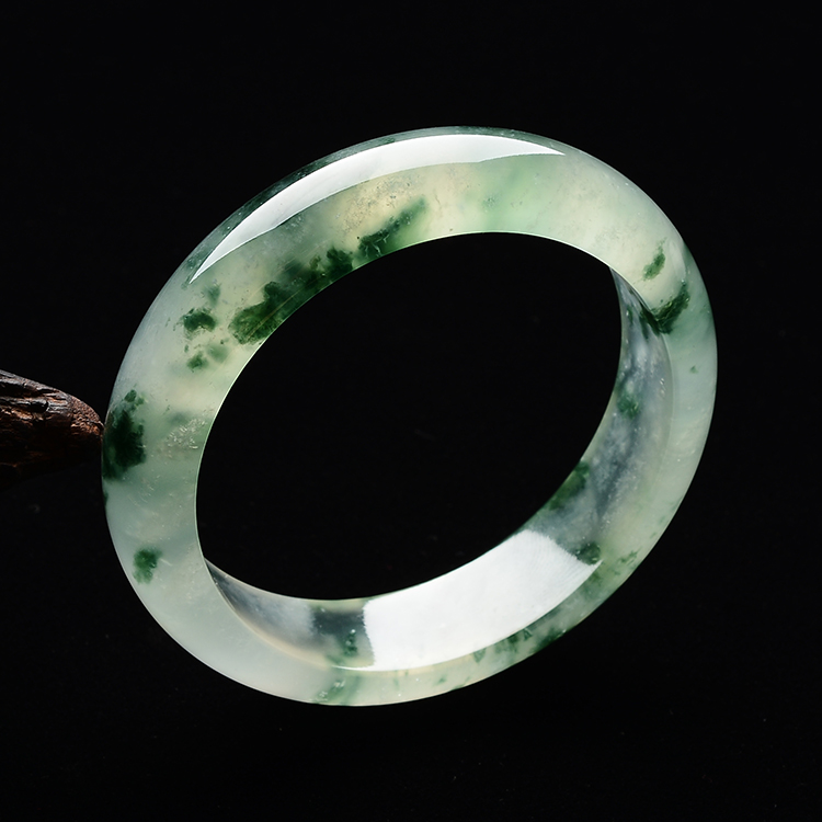 (超值推荐)冰玻种飘花手镯(57.6mm)