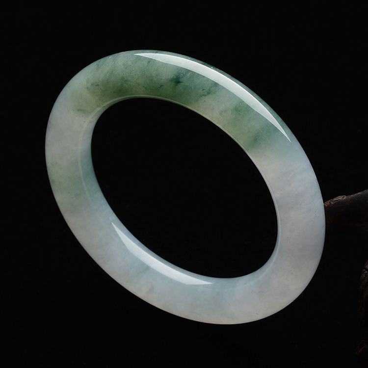 糯冰种晴水飘花圆条手镯(56.1mm)