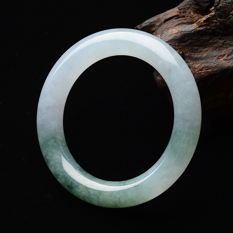 糯冰种晴水飘花圆条手镯(56.1mm)