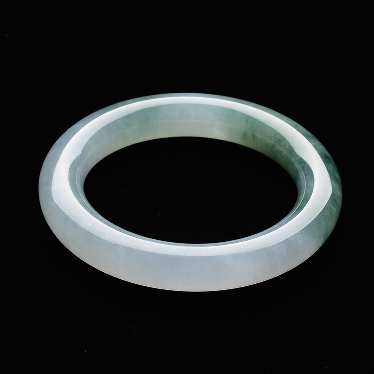 糯冰种晴水飘花圆条手镯(56.1mm)