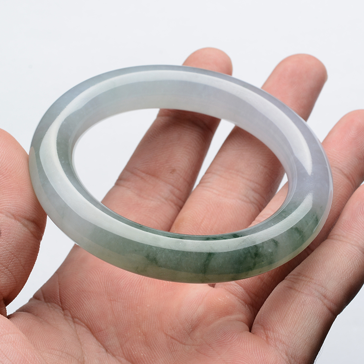 糯冰种晴水飘花圆条手镯(56.1mm)