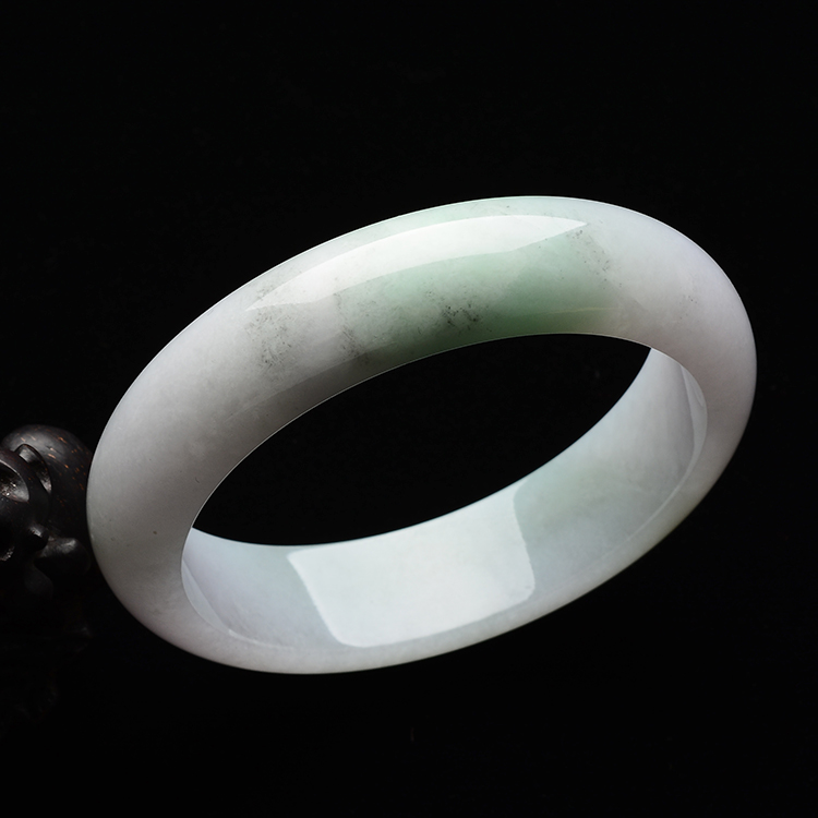糯冰种淡紫罗兰带晴水手镯(59.8mm)