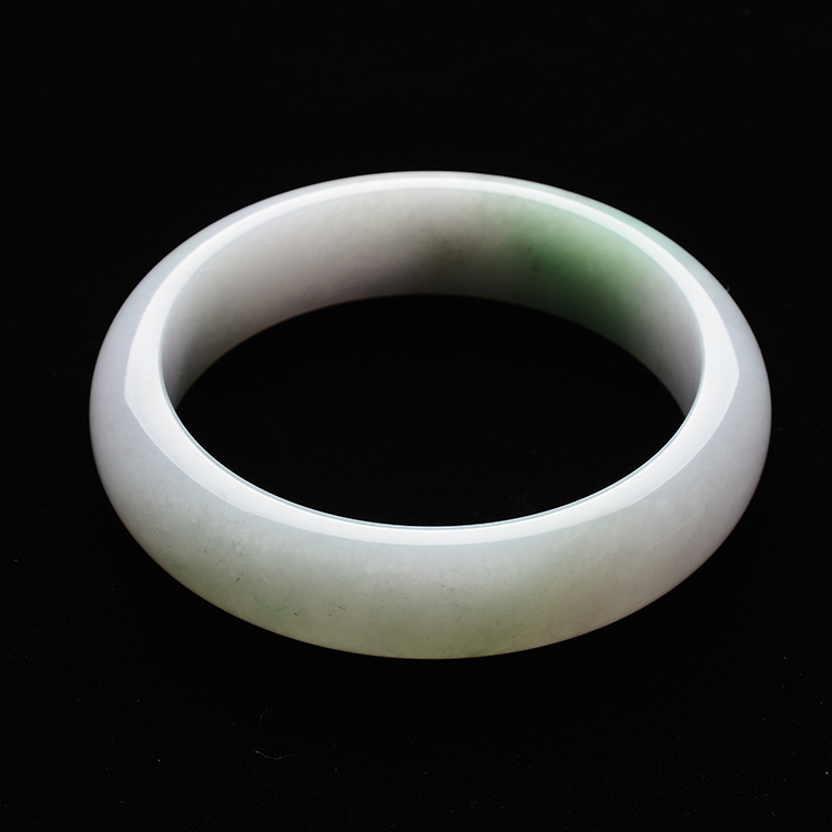 糯冰种淡紫罗兰带晴水手镯(59.8mm)