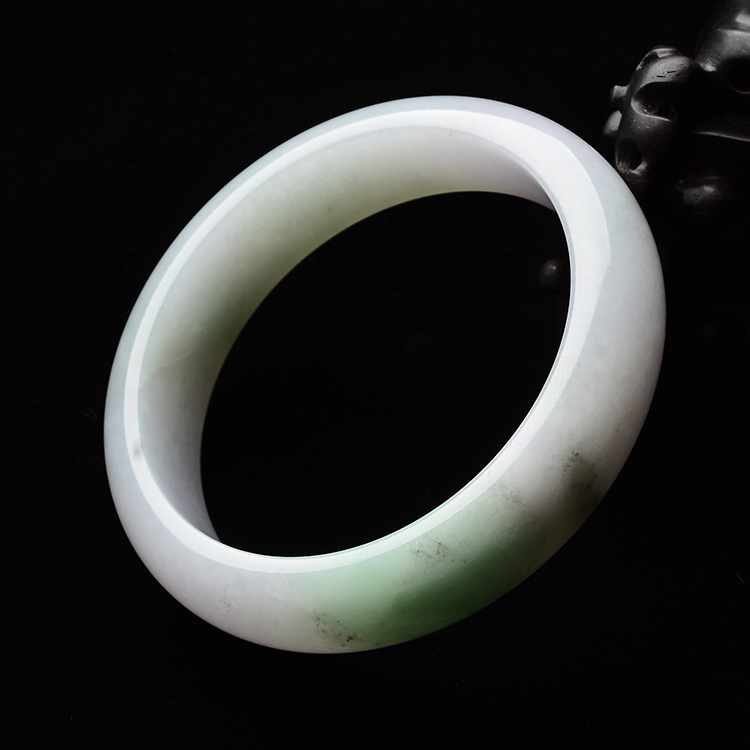糯冰种淡紫罗兰带晴水手镯(59.8mm)