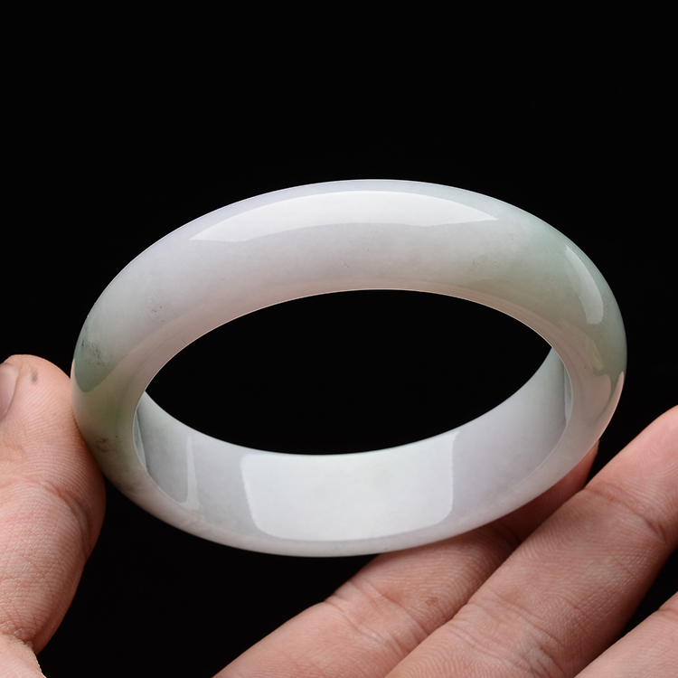 糯冰种淡紫罗兰带晴水手镯(59.8mm)