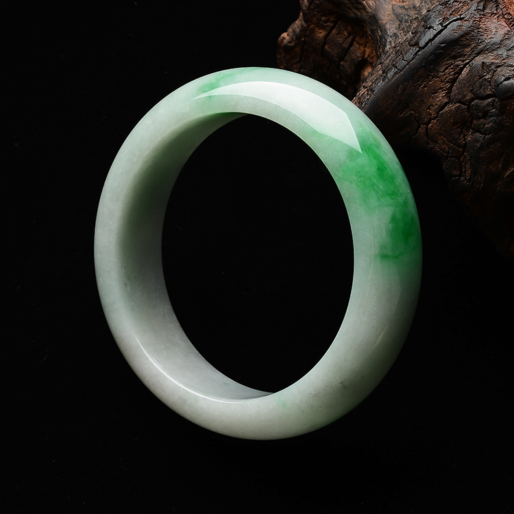 (超值推荐)糯冰种晴水飘翠手镯(57.3mm)