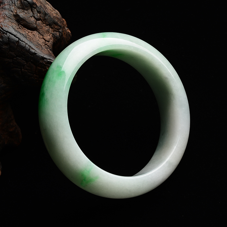 (超值推荐)糯冰种晴水飘翠手镯(57.3mm)
